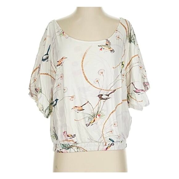 ๐ด Maeve by Anthropologie Floral Bird Super Soft Cotton Top, Size M - Picture 10 of 12